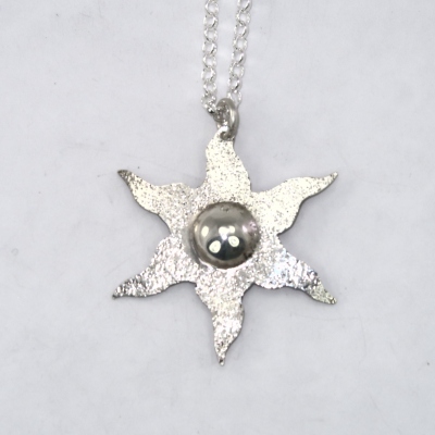 Silver large sparkly estoile pendant